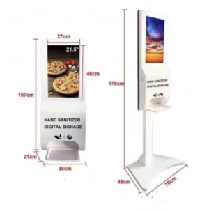 floor standing lcd touchless automatic advertising hand sanitizer dispenser digital display