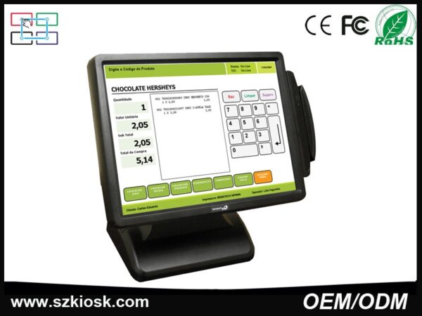 cashier register 15 inch tft lcd dual screen touch pos terminal 3