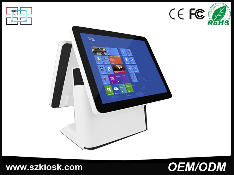 china cheap machine 15 inch two touch screen terminal for restaurant pos system