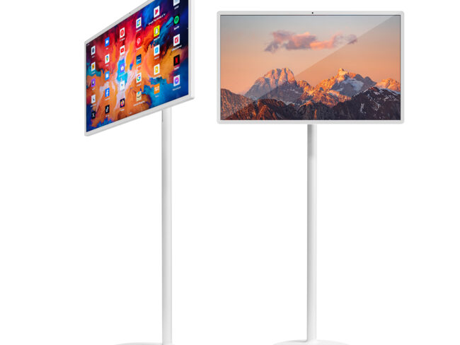 21.5 Inch Smart TV Touch Monitor LCD Screen mobile portable tablet tv Floor Standing with Android 13 WiFi USB Interface E20